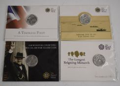 Four Royal Mint £20 silver coins, in presentation packs