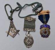 Two Masonic jewels for St Johns Lodge 88, and Claremont Lodge 423, together with a Round Table