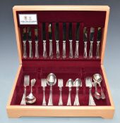 Arthur Price six place setting canteen of silver plated cutlery, width of canteen 46cm