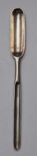 Irish hallmarked silver marrow scoop, Dublin marks rubbed but circa late Georgian/William IV, length
