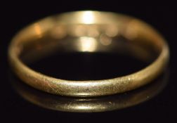 Victorian 22ct gold wedding band/ ring, 1.7g, size M