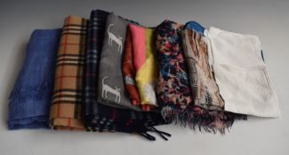 Two Burberry scarves including cashmere, further scarves and shawls including Rossini
