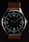 Egyptian Naval Commander's military diver's style gentleman's wristwatch with luminous hands and