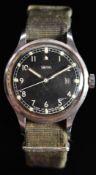 Smiths military style gentleman's wristwatch with date aperture, luminous hands and hour markers,