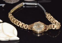 A pair of silver cufflinks, Bond Boyd silver brooch, silver fob, cloisonné bangle, 9ct gold