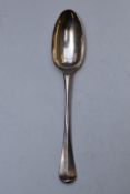 George II bottom hallmarked silver Hanoverian pattern table spoon, London 1731, maker Caleb Hill,