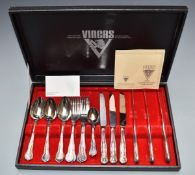 Viners six place setting canteen of King's pattern cutlery, length of table spoons 11.5cm, width