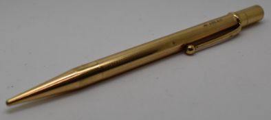 9ct gold propelling pencil, maker JM & Co, L12cm, 23.8g all in