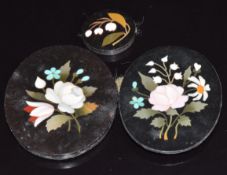Three pietra dura plaques, largest 3.9 x 3cm