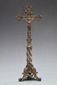 A 19th/20thC plated cruicifix / altar piece, H41cm