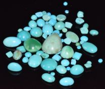 A collection of loose turquoise cabochons, 9.3g