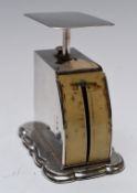 Victorian hallmarked silver postage scales with rates to ivorine scale, Birmingham 1898, maker