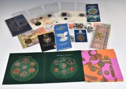 A quantity of Royal Mint coin presentation packs, proof examples and year sets including pre