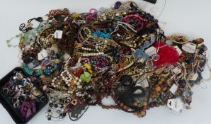A collection of costume jewellery including bracelets, necklaces, etc