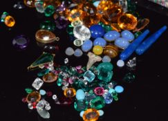 A large collection of paste, blue agate, onyx, etc