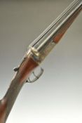 Thomas Bland 12 bore side by side shotgun with border engraved lock, trigger guard, underside, top