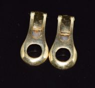A pair of 18ct gold fittings, 3.4g