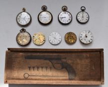 Five various pocket watches including two military style keyless winding open faced examples,