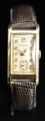 Girard Perregaux 14ct gold gentleman's wristwatch with inset subsidiary seconds dial, gold hands and