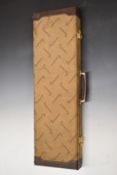Browning canvas and leather gun case with brass locks, carry handle, padded suede interior and
