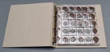 Russian coin collection in an album, includes Imperial, Soviet and Russian Federation examples