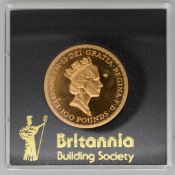 1987 Royal Mint one ounce gold Britannia uncirculated, in Perspex case