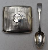 Walker & Hall Edward VII hallmarked silver curved cigarette case, Chester 1906, length 9cm, together