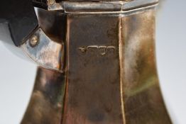 George V hallmarked silver octagonal hot water jug of baluster form, London 1916, maker's mark