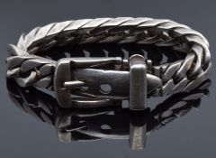 Fallaci silver buckle bracelet, marked 'Fallaci Rev. 356 006', 100.4g (24cm)