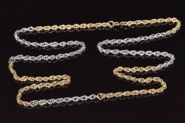 A bi-coloured 9ct gold necklace, 28.2g