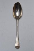 George III bottom hallmarked silver Hanoverian pattern table spoon, marks indistinct but likely