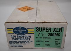 Two-hundred-and-fifty Gamebore Super XLR 12 bore shotgun cartridges, all sealed in original