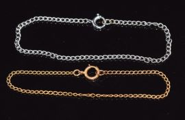 A 9ct white gold bracelet and a 9ct gold bracelet, 3.1g