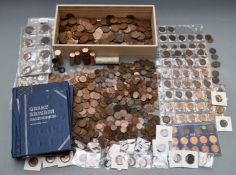 A large collection of UK farthings, halfpennies and pennies, Victoria onwards, some in Whitman