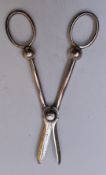 George V hallmarked silver pair of grape scissors, Sheffield 1922, maker James Dixon & Sons Ltd,