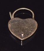 Victorian heart padlock, 10.7g, 2.8 x 3.5cm