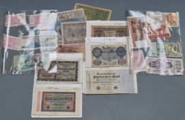 A collection of late 19th/early 20thC German banknotes including hyperinflationary examples, some