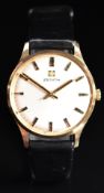 Zenith 9ct gold gentleman's wristwatch ref. 198310 with two tone hands and baton hour markers,