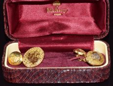 A pair of Mulberry cufflinks with boat decoration, in original box
