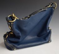 Coach blue leather bag, 29 x 38cm