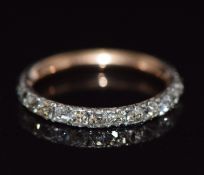Georgian / Victorian eternity ring set with old cut diamonds in a foiled setting, size F