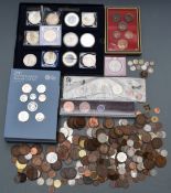An amateur coin collection including Royal Mint 2017 United Kingdom annual coin set