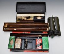 Five shotgun and rifle cleaning kits comprising one Browning, two Beretta, Parker-Hale and Webley,