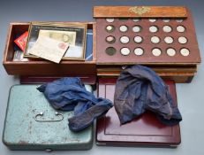 A large collection of UK and overseas coinage to include some modern crowns, replica hammered coins,