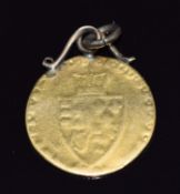 George III gold guinea with pendant mount, 8.3g