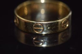 Cartier 18ct gold ring, engraved 'Cartier 602311 Paris',7.4g, size X