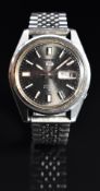 Seiko 5 gentleman's automatic wristwatch ref. 6119-8083 with day and date aperture, luminous hands