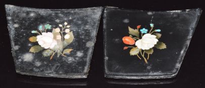 Two pietra dura plaques, approximately 6 x 6cm