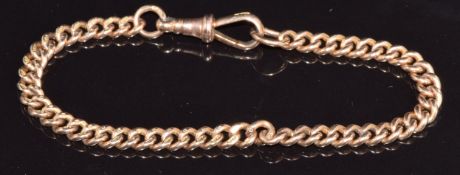 A 9ct rose gold bracelet made from a watch chain, 18.2g