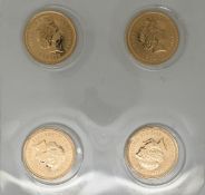 Four 2002 gold half sovereigns
